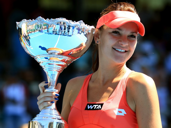 Agnieszka Radwanska of Poland holds the trophy following the final against Yanina Wickmayer of Belgium during day six of the 2013 ASB Classic at ASB Arena  in Auckland, New Zealand on January 5, 2013.